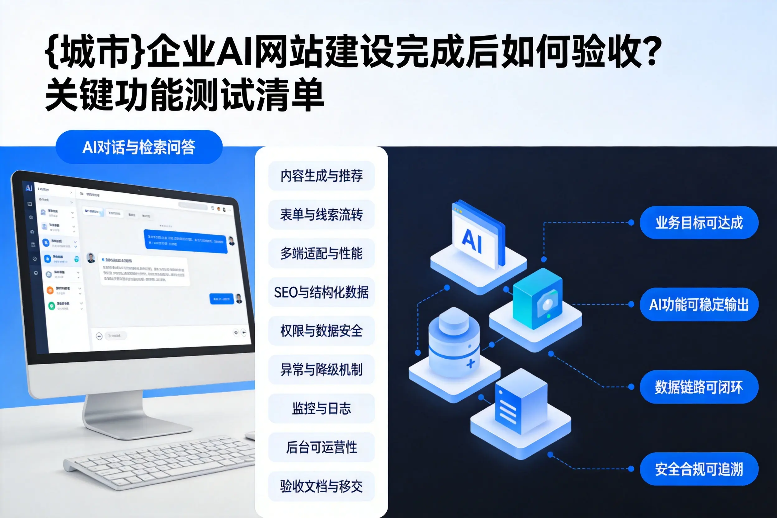 大庆企业AI网站建设完成后如何验收？关键功能测试清单