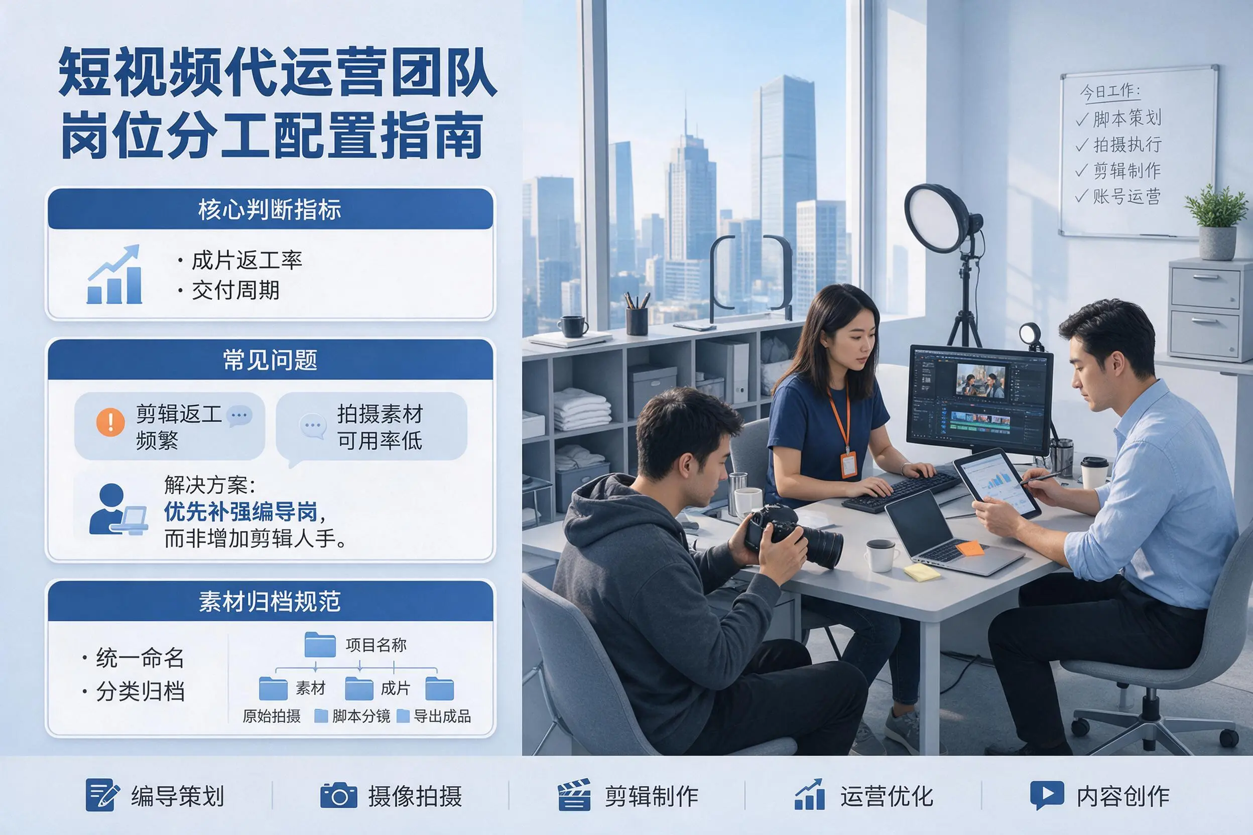 短视频代运营团队如何配置？大庆企业岗位分工科普说明