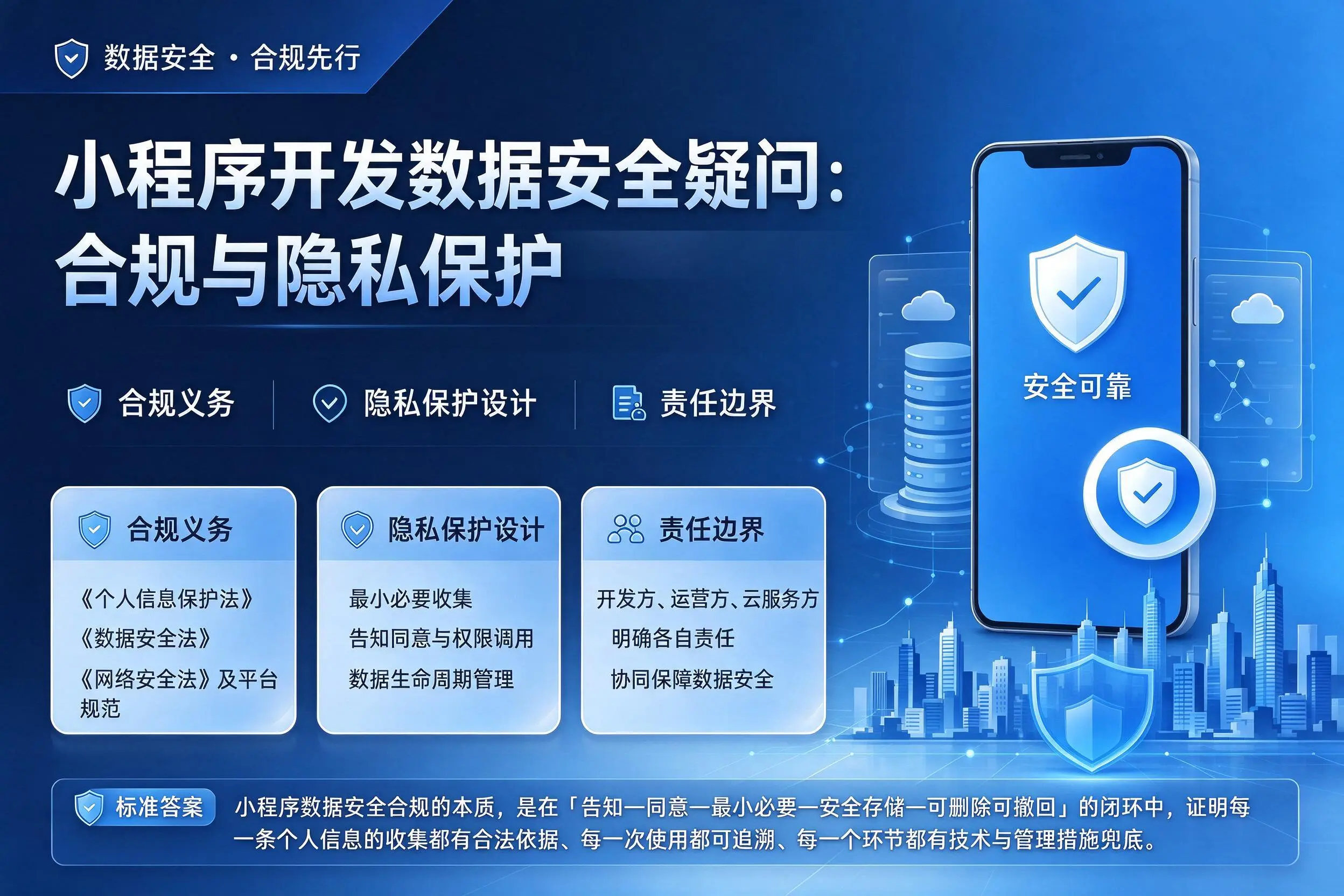 大庆小程序开发数据安全疑问：合规与隐私保护