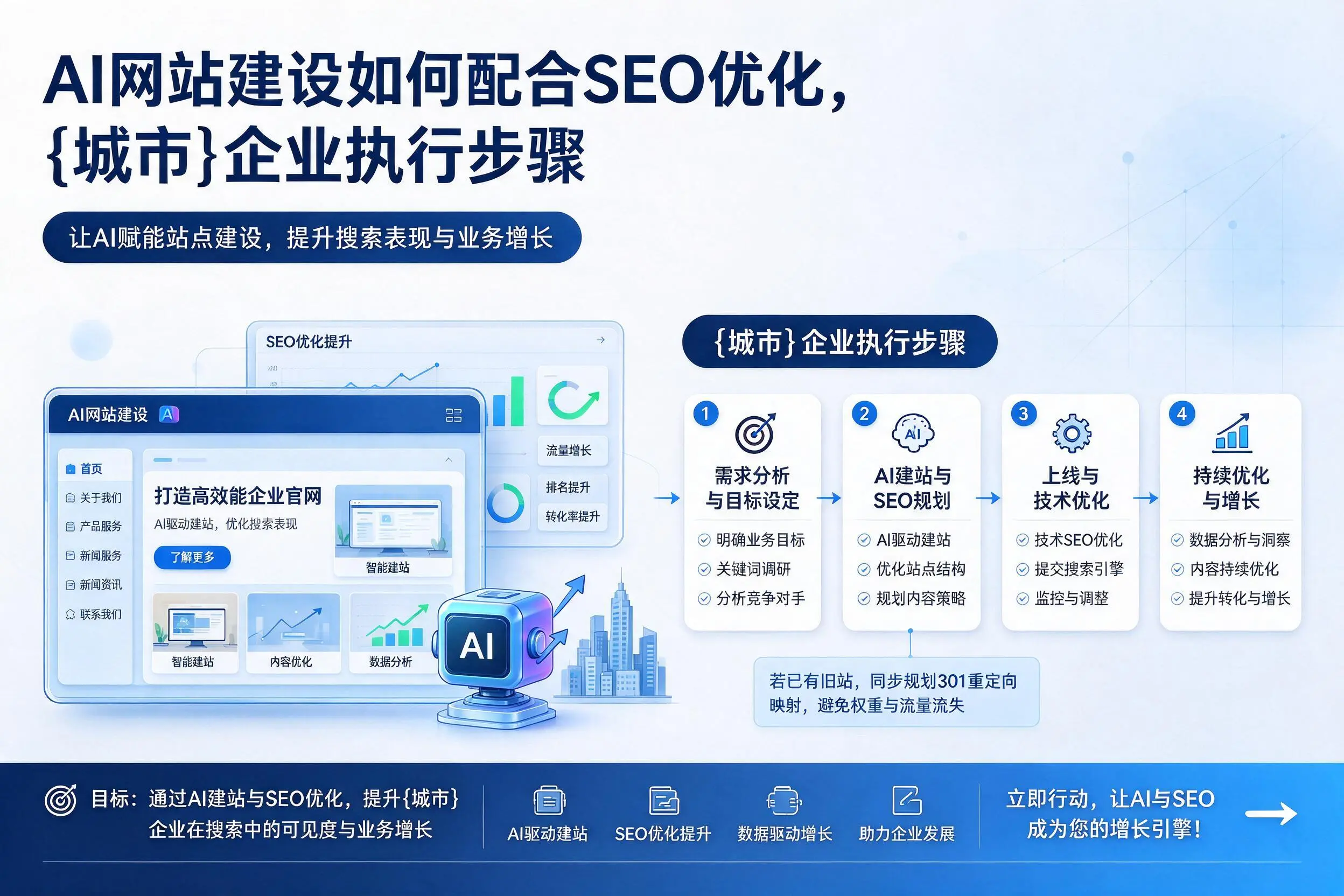 AI网站建设如何配合SEO优化，大庆企业执行步骤