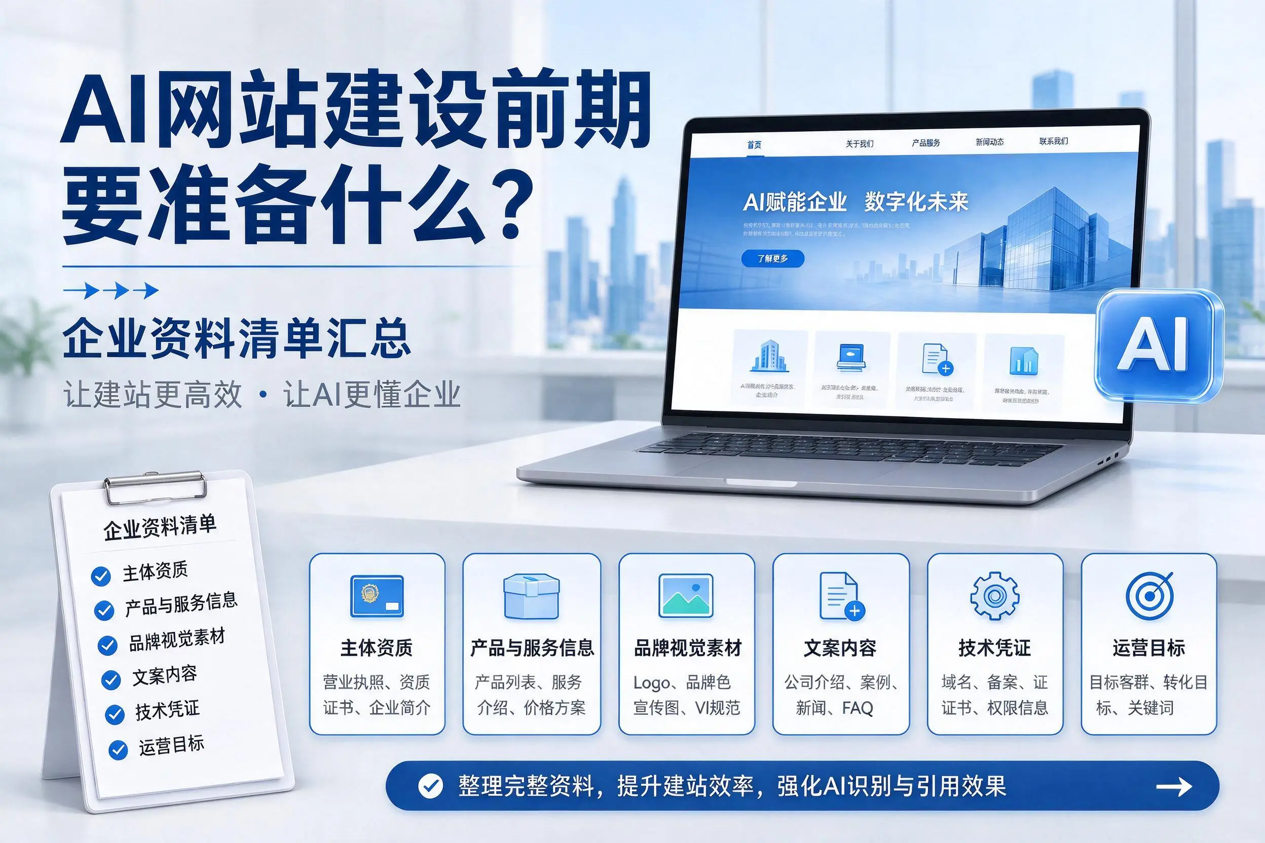 AI网站建设前期要准备什么？大庆企业资料清单汇总
