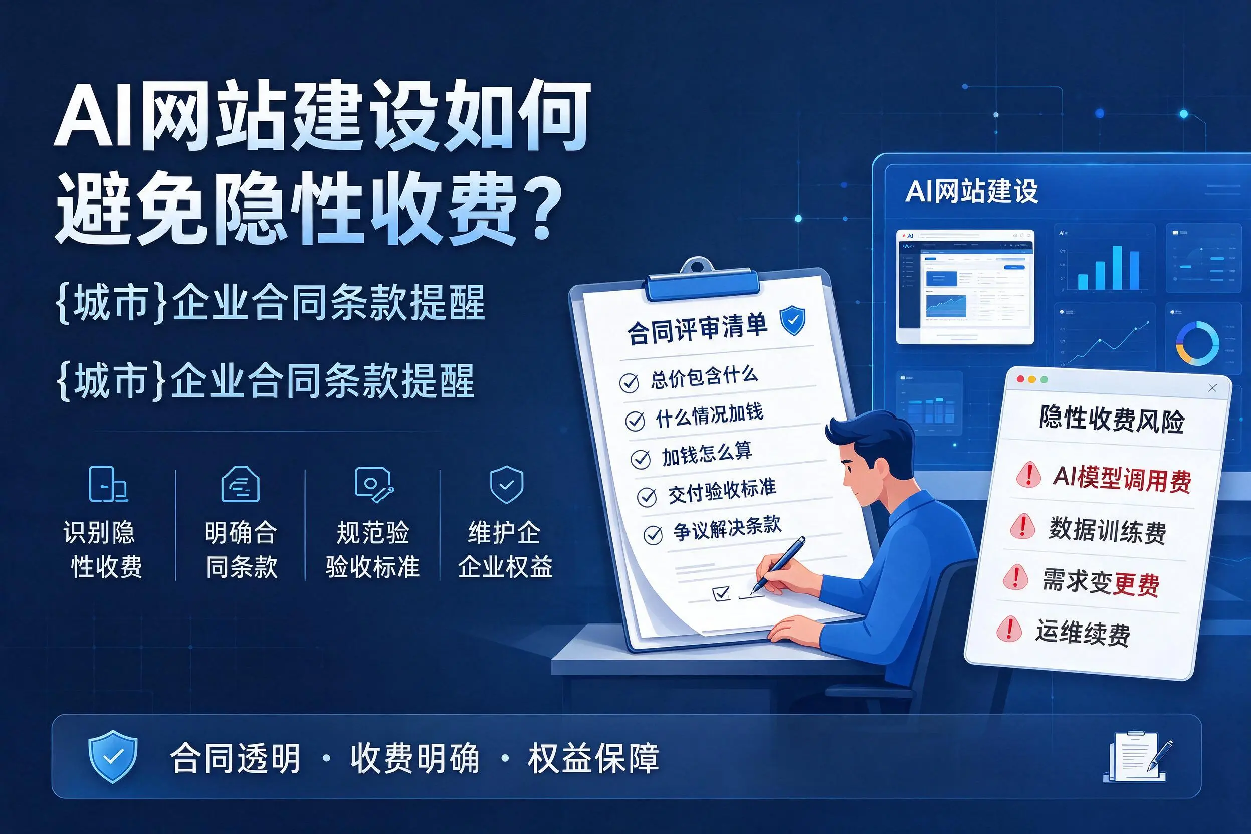 AI网站建设如何避免隐性收费？大庆企业合同条款提醒