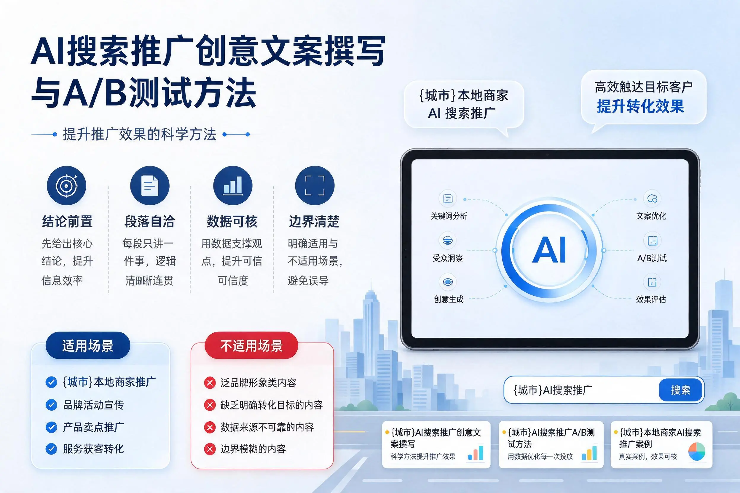大庆AI搜索推广创意文案撰写与A/B测试方法